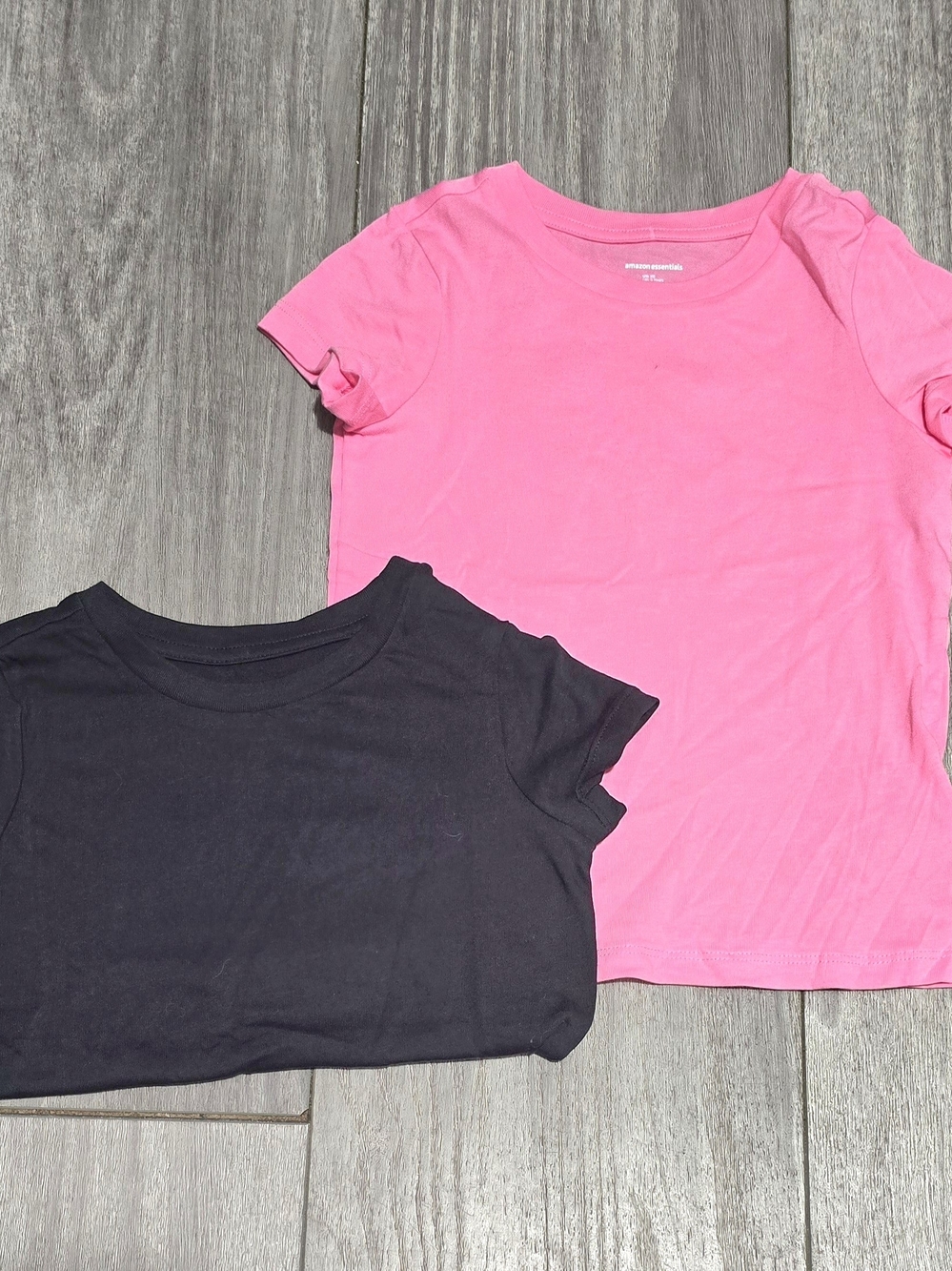 (2) Kids Short Sleeve T-Shirt - Pink and Black